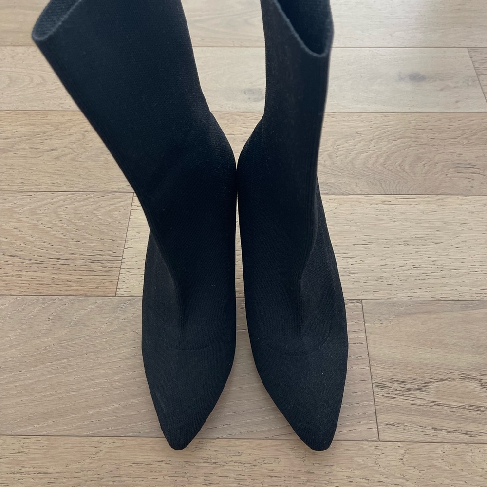 Express Black Sock Heeled Boots